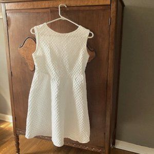 Boutique White Dress with Tulle Bow